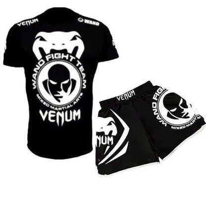 Short Sleeved Boxing Pants Set MMA Men'S and Women'S Outdoor Sports Casual Fashion Trend Comfortable Quick Drying Adult