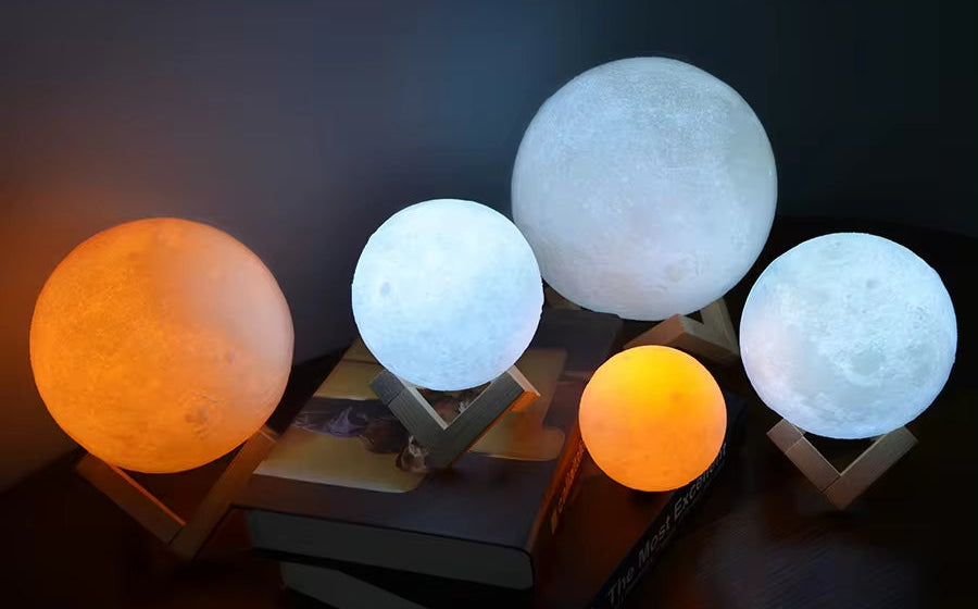 Dropship 3D Print Rechargeable Moon Lamp LED Night Light Creative Touch Switch Moon Light for Bedroom Decoration Birthday Gift