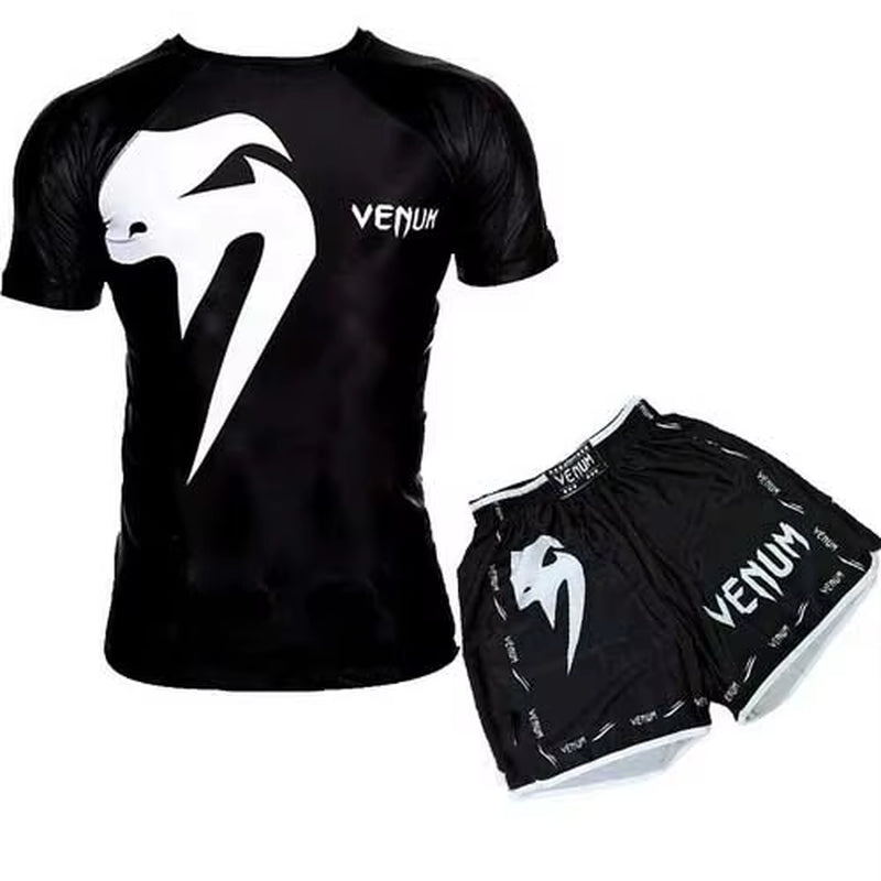 Short Sleeved Boxing Pants Set MMA Men'S and Women'S Outdoor Sports Casual Fashion Trend Comfortable Quick Drying Adult