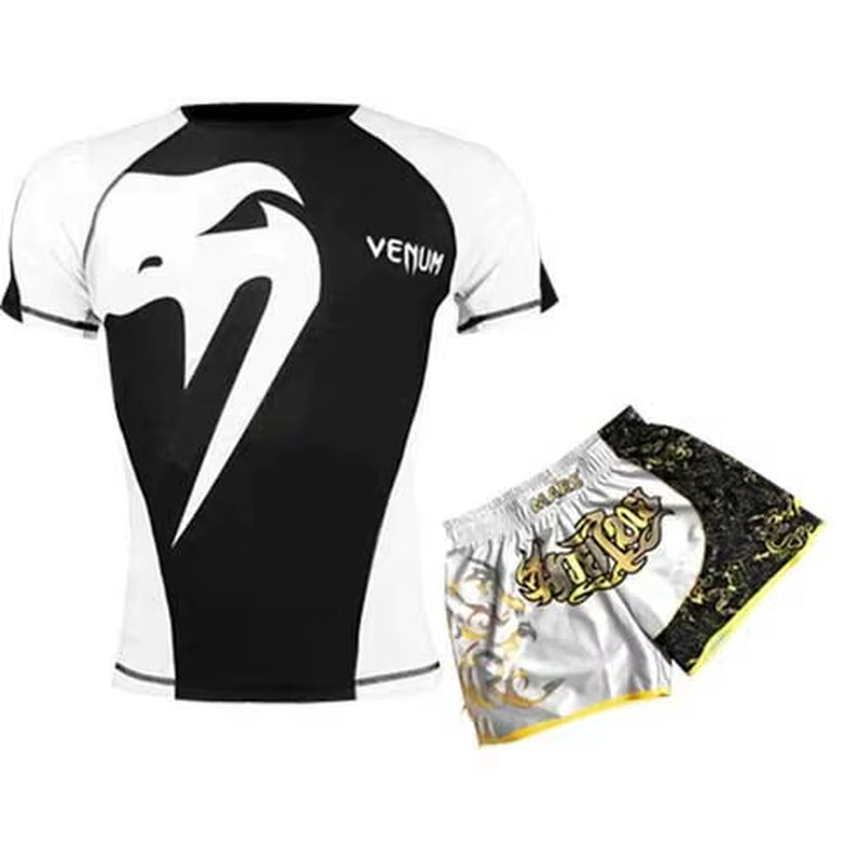 Short Sleeved Boxing Pants Set MMA Men'S and Women'S Outdoor Sports Casual Fashion Trend Comfortable Quick Drying Adult